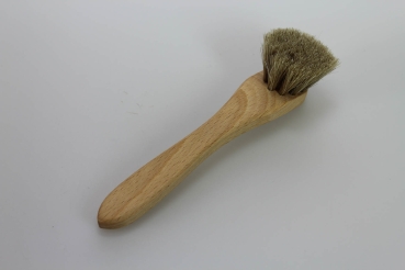 Preview: Champignonbürste / Rosshaar hell, 3 cm rund, geölt, mit Stiel 15 cm