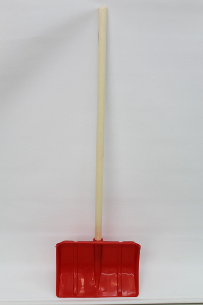 Kinder-Schneeschieber Kunststoff mit Holzstiel