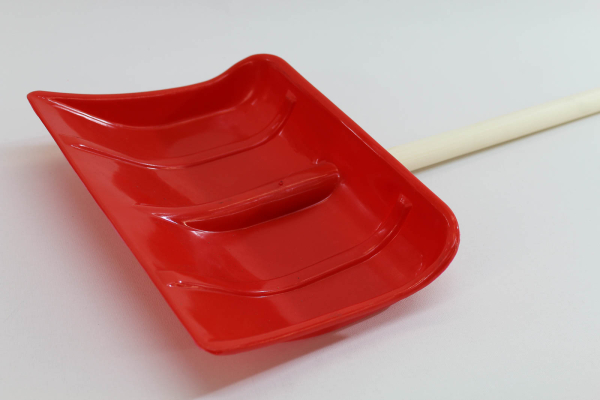 Kinder-Schneeschieber Kunststoff mit Holzstiel