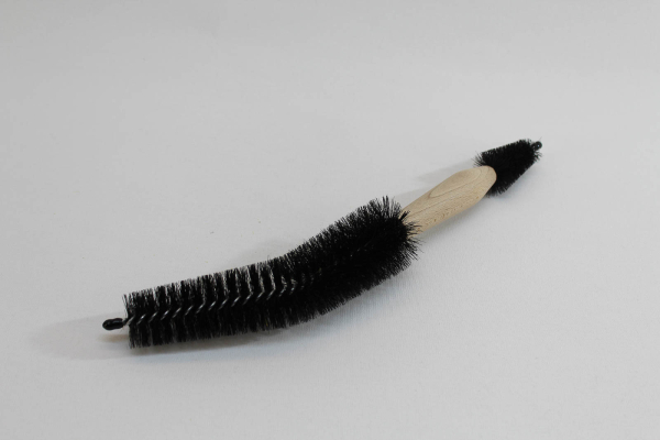 Fahrrad-Speichenbürste, zweiseitig, schwarze Borste mit Holzgriff