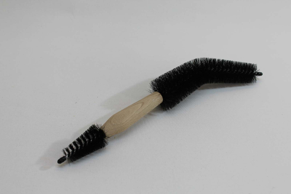 Fahrrad-Speichenbürste, zweiseitig, schwarze Borste mit Holzgriff