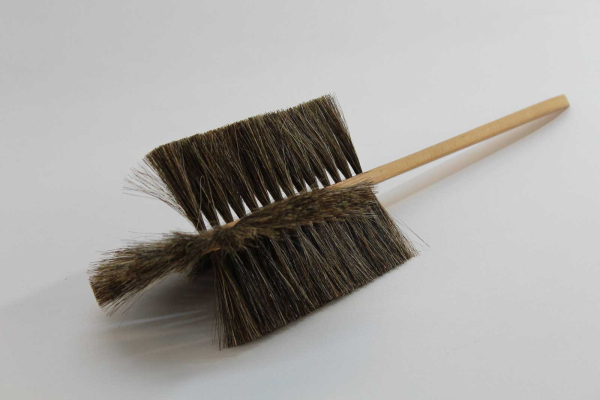 Heizkörperbürste, 3 Reihen, 50 cm / Rosshaar, Schwertform